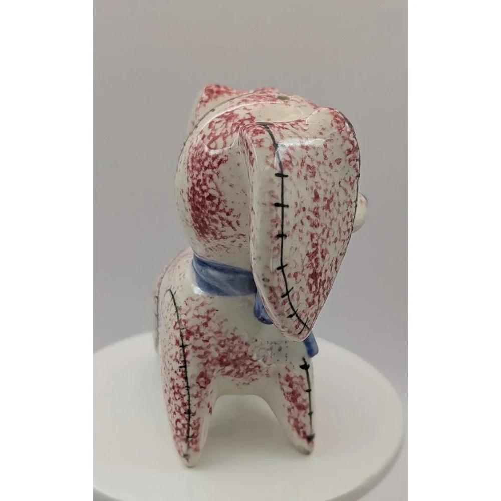 Vintage Ceramic Patchwork Puppy Pepper Shaker Japan‎ Kitschy READ